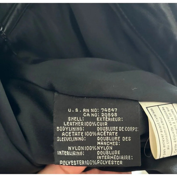 Marc Andrew Mens Long Sleeve Zip Up Motorcycle Leather Bomber Jacket Black Sz XL - Picture 14 of 16